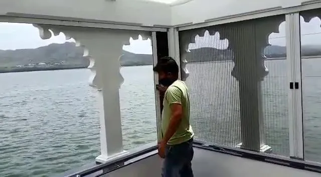 Pleated window mesh with an open view